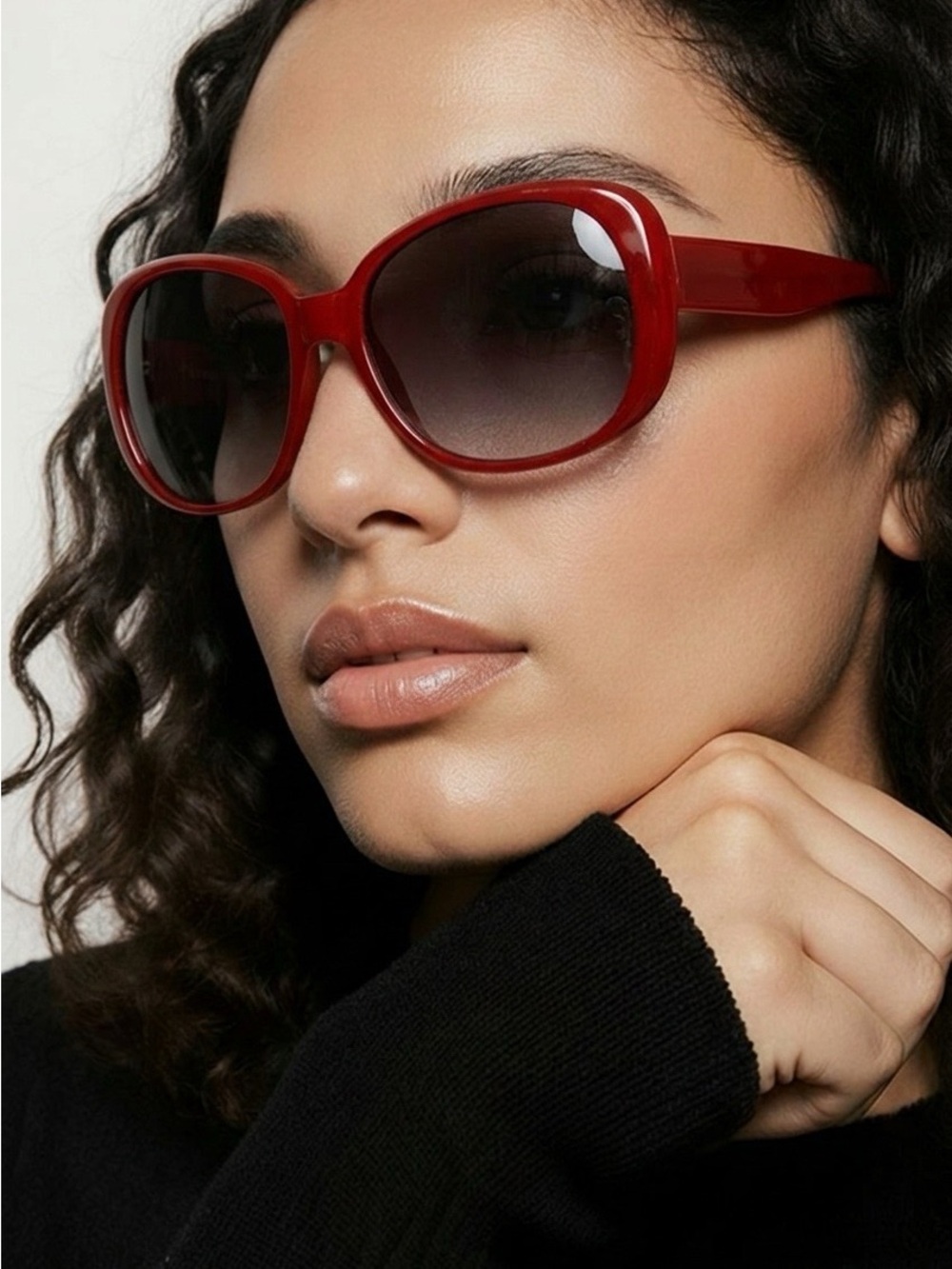 Yves Saint Laurent Red Oversized Gradient Sunglasses